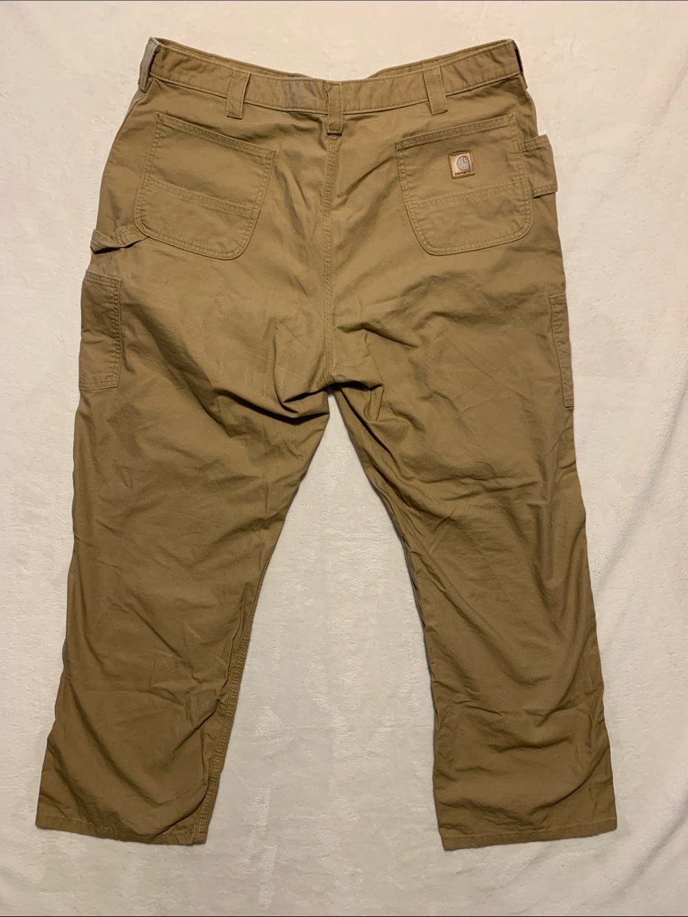 Carhartt B151 DKH Men 42x32 Loose Fit Canvas Utility Carpenter Pants Dark Khaki